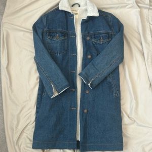 Bluenotes Long Line Sherpa Lined Denim Jacket